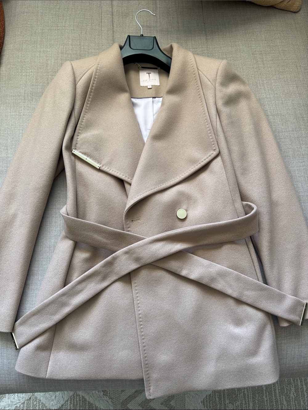 Ted Baker Beige Trench Coat with Self-Tie Belt